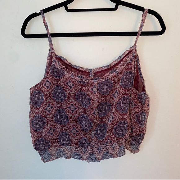 American Eagle Paisley Semi Sheer Crop Tank - Picture 6 of 6
